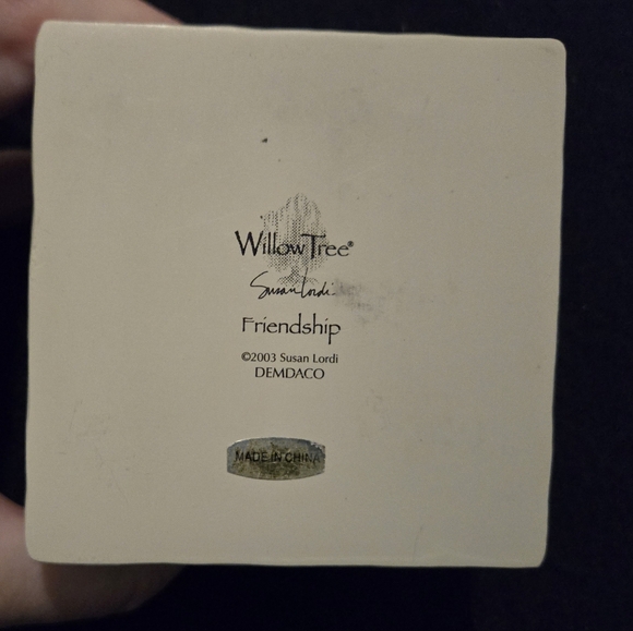 Willow Tree Figurine Trinket Box Friendship 3" Square Dated 2003 Forever Friends - Picture 5 of 5
